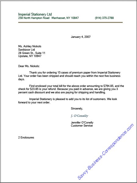 Business application letter semi block