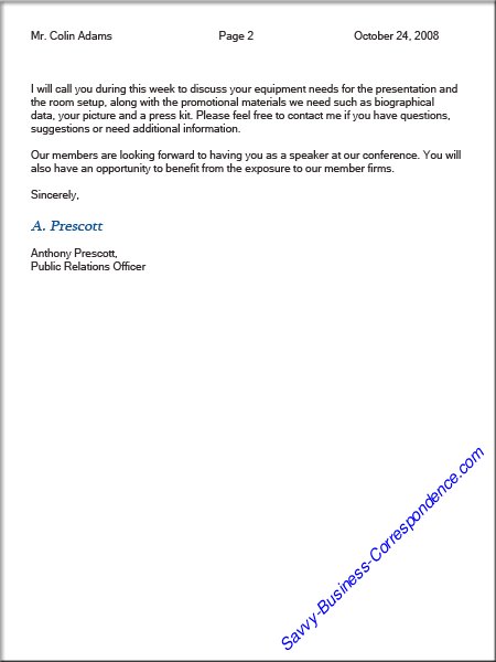 Business Letter Format Sample from www.savvy-business-correspondence.com