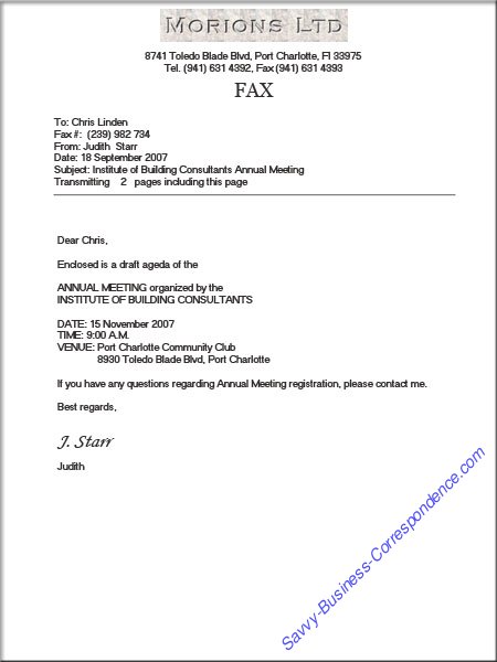 See a more or less typical fax cover sheet Dixie has posted for you below.