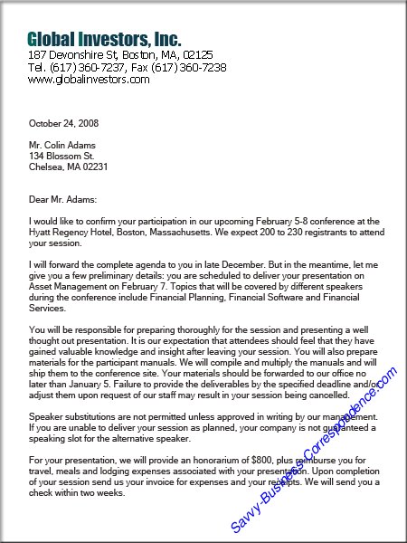 business letter format example. Multiple Page Business Letter